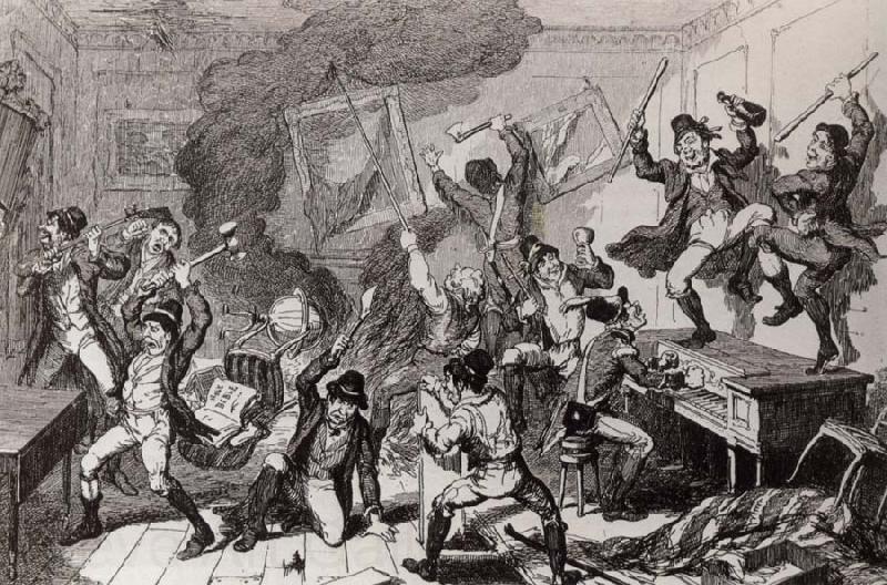 Thomas Pakenham Rebels dancing the Carmagnolle in a captured house by cruikshank Germany oil painting art
